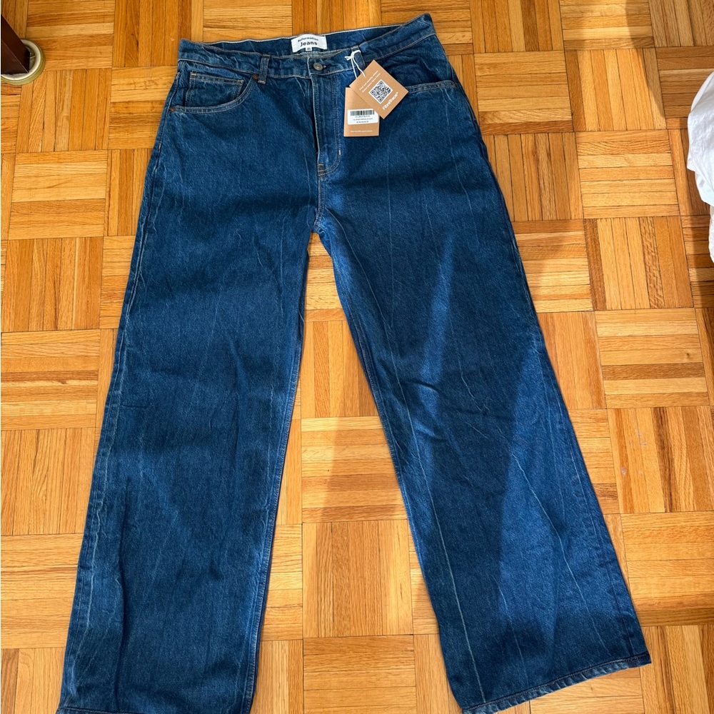 Reformation Val 90’s Mid Rise Wide Leg Fit Blue Jeans